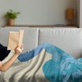 thumbnail image 3 of Whale Soft Flannel Fleece Throw Blanket, Cartoon Smiling Patterned Mammal Ornamental Ethnic Image Striped Waves Print, Cozy Plush for Indoor and Outdoor Use, 60" x 80", Dark Blue Blue, by Ambesonne, 3 of 5