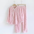thumbnail image 2 of HNMKIU Elegant Traditional Oriental Embroidery Flannel Winter Sleepwear Set Cozy Loungewear For Women Autumn Home Comfort Pink,L, 2 of 4