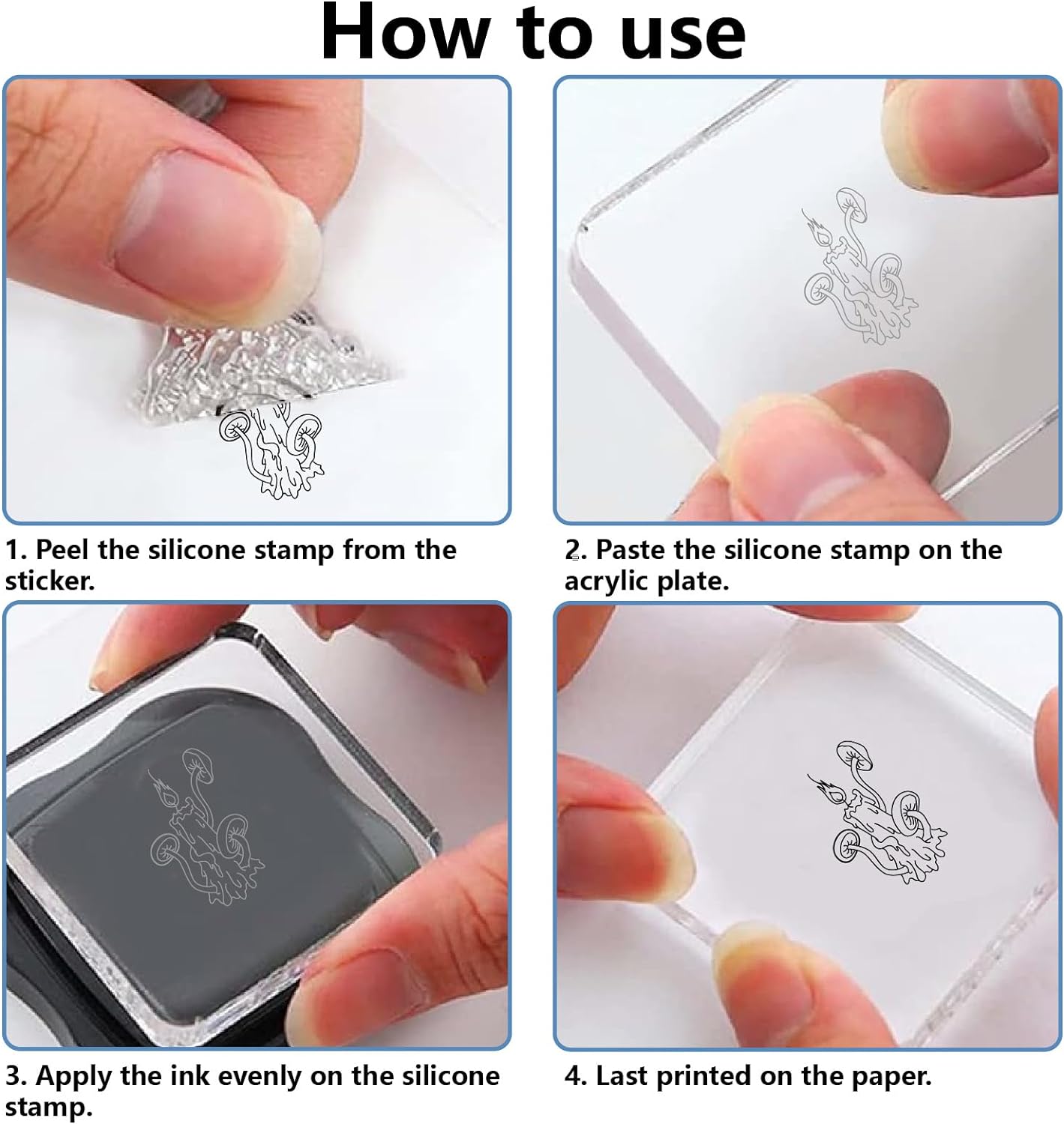 Crack Pattern Stamps KWELLAM Crack Background Clear Stamps For Card ...