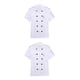 thumbnail image 1 of Bewildely Chaqueta de Chef para mujer, chaqueta de cocinero de manga corta, ropa de trabajo de cocina elegante, uniforme, disfraces agradables a la piel Blanco M 2piezas Bewildely CBP575747, 1 of 6