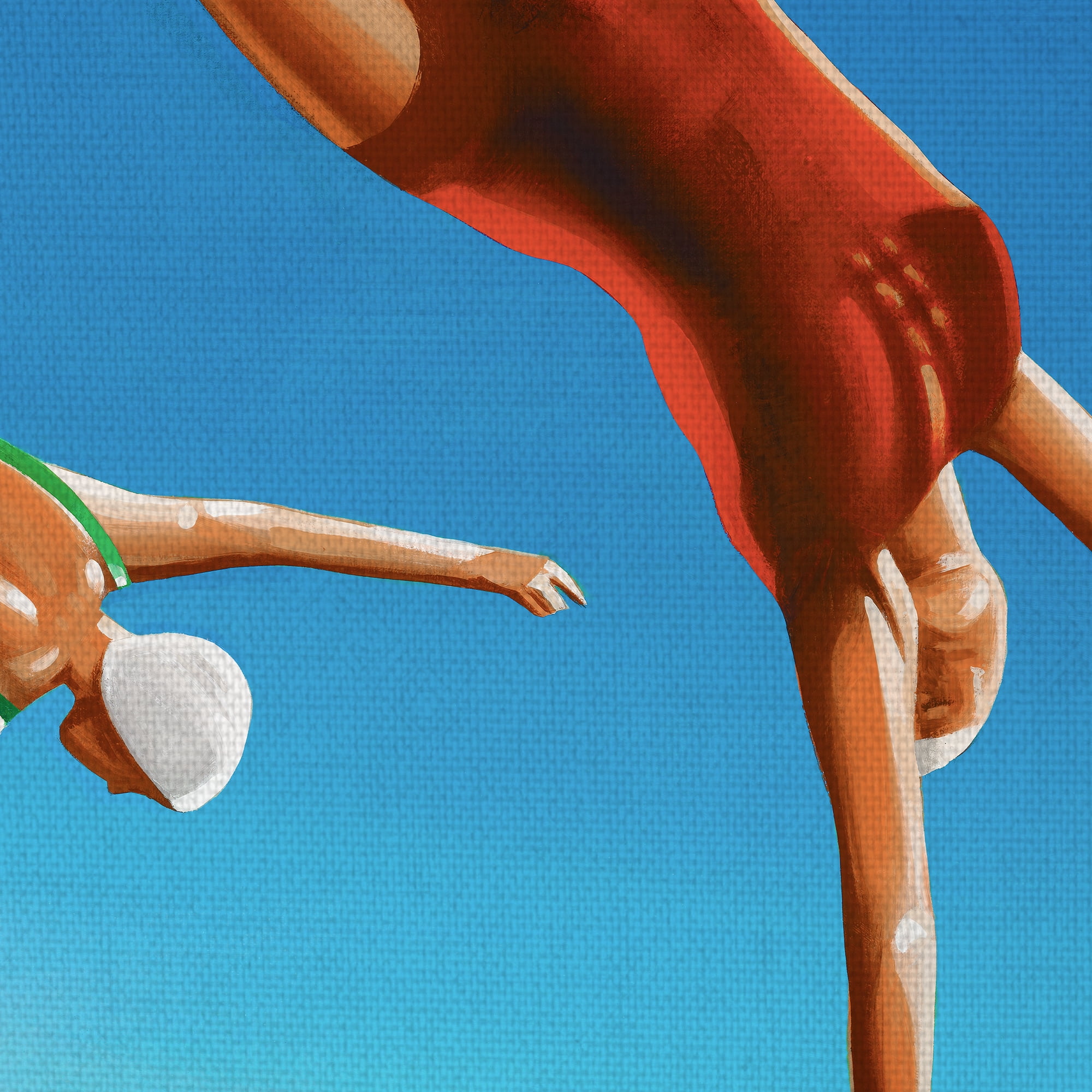 Masterpiece Art Gallery High Dive Pool Jumping By Gregory Garrett Canvas Art Print 30" x 40"