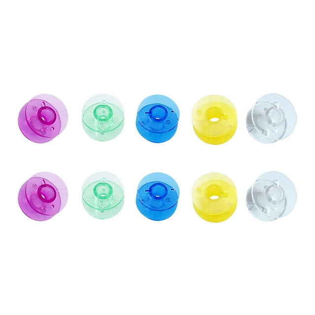 Cateissary 10 Pieces Sewing Machine Clear Bobbins Replacement Wire Plastic Coil Spool Small Multifunctional Former Lightweight Empty Stable Tela de costura y artesanía