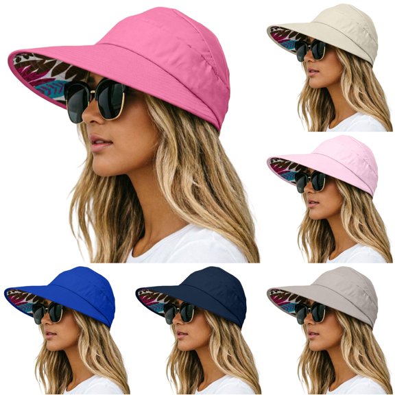 XIAOCHA Sun‑Shielding Sun Hat for Women , Wide Brim Outdoor Beach Headcover,Watermelon Red