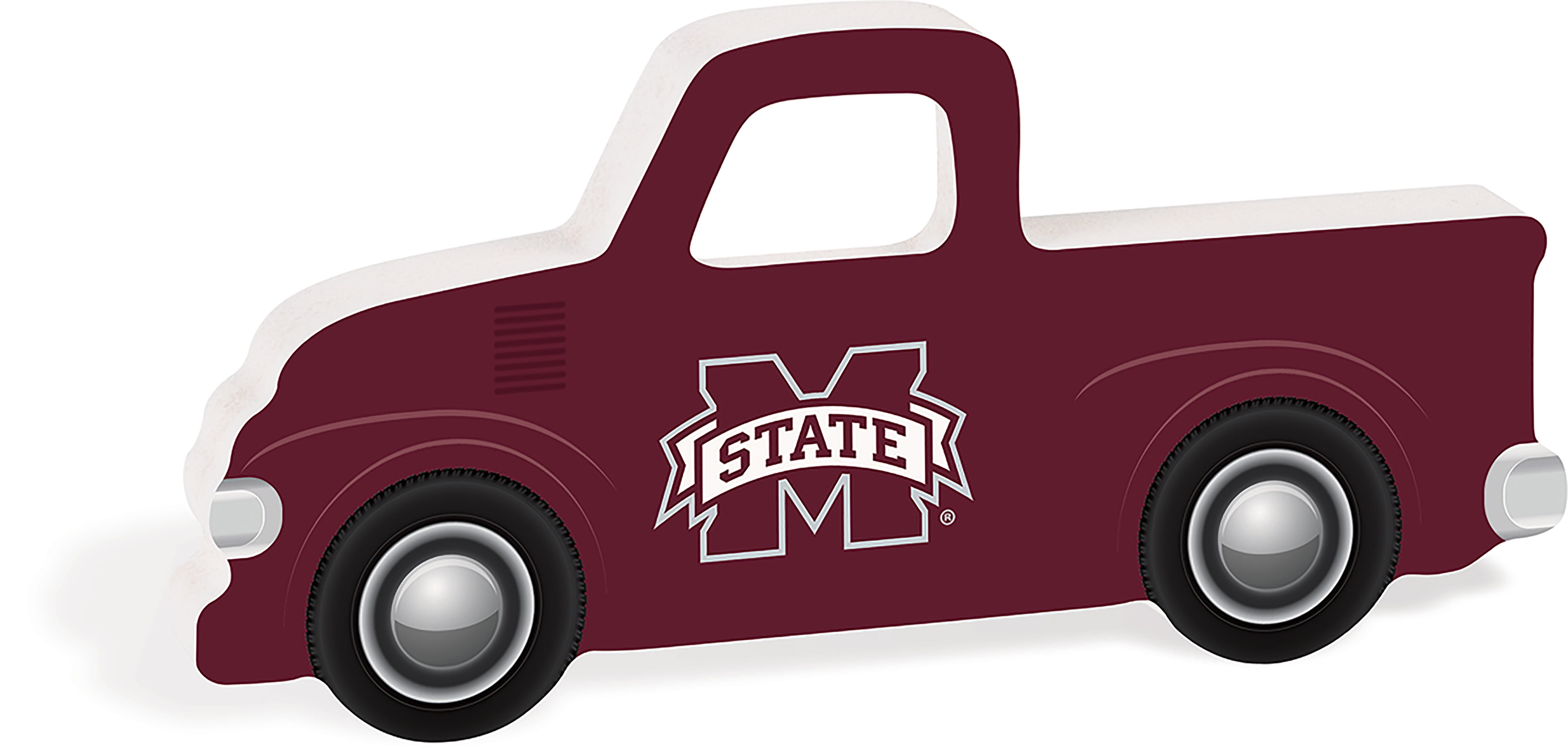 P Graham Dunn Mississippi State University Truck Logo 7 x 3.5 Wood Decorative Shape Sign