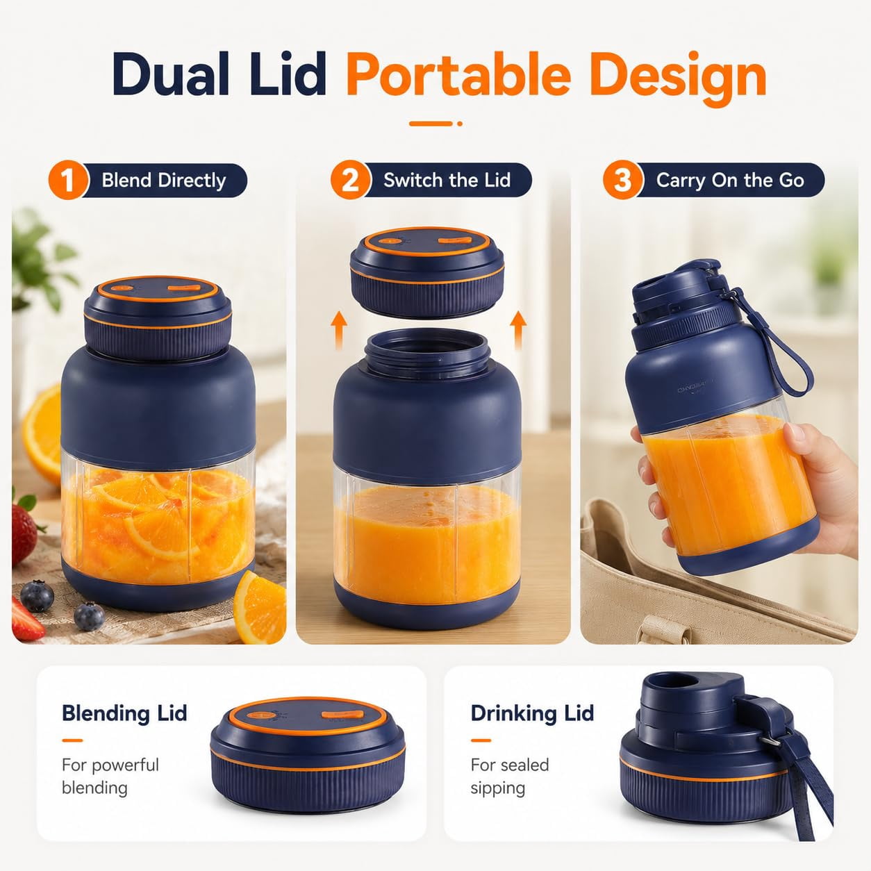 180W Portable Wireless Juicer Cup – 28/45 Oz Blender with 38 Blades, USB Rechargeable for Smoothies, Fruits & Vegetables