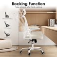 thumbnail image 4 of HSUNNS Ergonomic Office Chair, Lumbar Support, Adjustable Height Computer Desk Chair 300LBS Capacity with Armrests for Adults, White, 4 of 8