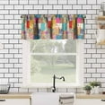 thumbnail image 2 of Patchwork Boho Floral Valance Curtain Rustic Flower Bohemian Country Retro Spring Rod Pocket Valance Window Treatments Short Curtains for Kitchen Bathroom Farmhouse 54x18inch, 2 of 6