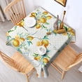 thumbnail image 2 of Yellow Lemon Flowers White Pattern Square Tablecloth,Waterproof Square Table Cover,Wipeable Spillproof Washable Table Cover for Home Kitchen Party Decor 52"x52"(132x132cm), 2 of 6