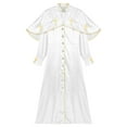 thumbnail image 5 of TiaoBug Clergy Robe for Women Button Down Clergy Dress Cassock Pulpit Church Minister Vestment Liturgical Gown White S, 5 of 7