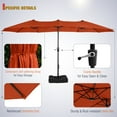 thumbnail image 4 of Sophia & William 8-Piece Outdoor Dining Set with 13 ft Double Sided Orange Red Umbrella, Patio Table & Metal Chairs for 6, 4 of 10
