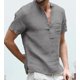 thumbnail image 1 of Camiseta de manga corta de lino y algodón de verano para hombre S-5xl LingWen 8390606454331, 1 of 1