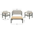 thumbnail image 6 of SAFAVIEH Hendor Outdoor Patio 4 Piece Conversation Set, Black/Grey, 6 of 8