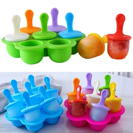 

Elbourn Popsicles Molds 7-cavity Mini Silicone Ice Pop Mold With Stick Non-Stick Cakesicles Molds for Egg Bites Baby Food Storage Container