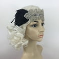thumbnail image 2 of Diadema de plumas de balck de de imitación de cristal brilnte retro 1920 Peluquería de mujeres BLESIY Las mujeres con banda de sujeción, 2 of 8