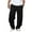 Black, variant on Men Casual Jogger Pants Summer Solid Color Loose Drawstring Bottoms with Side Pockets for Comfortable Daily & Leisure Activities