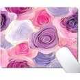 thumbnail image 1 of Purple Rose Flower Mouse Pad Pink Golden Line Floral Design with NonSlip Rubber Base, Personalized Computer Mousepad for Laptop, Office, and Home Decor, Add Elegance to Your Workspace, 1 of 5