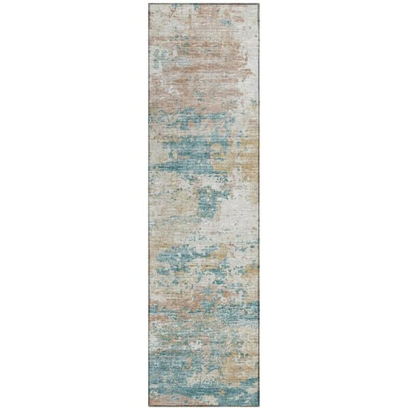 Addison Rugs Indoor/Outdoor Accord AAC34 Teal Washable 2'3" x 7'6" Runner Rug