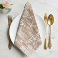 thumbnail image 2 of Brown Coastal Cloth Napkins, Summer Beach Nautical Starfish Coral Vintage Washable and Reusable Dinner Napkins Set of 4, Table Napkin for Kitchen Party Birthday Wedding Hotel Housewarming 20"x20", 2 of 9