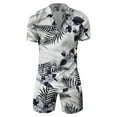 thumbnail image 1 of Vedolay Workout Short Sets For Men Mens Personality Summer Outfit 2 Piece Set Short Sleeve T Shirts and Shorts,White XXL, 1 of 3