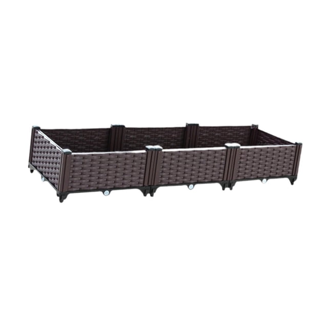 Recipiente de plantas de cama de jardín , caja de plantador de plantación de plantación fácil de usar fácil de usar para el patio del patio 120 cm x 40 cm x 22 cm