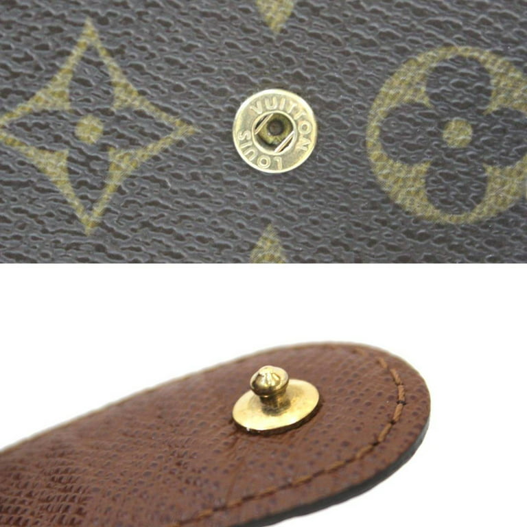 Authentic Louis Vuitton Monogram Porte Tresor Etui Papier Wallet M61202 LV  6088E