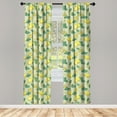 thumbnail image 2 of Ambesonne Lemons Curtains, Summer Fruit Botany Slice, Pair of 28"x84", Pale Green and Pastel Yellow, 2 of 4