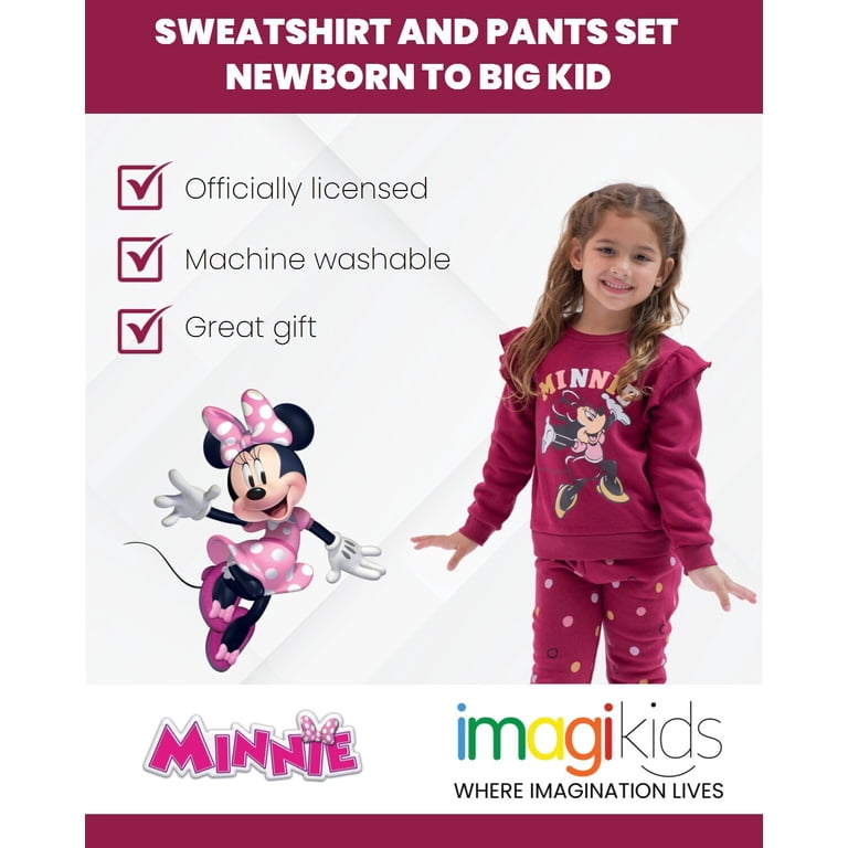 Disney Minnie Mouse Baby Girls' Fleece Sweatshirt and Pants photo 4