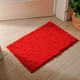 thumbnail image 2 of Woahu Bathroom Rugs Mat 24"X17",Non-Slip Bath Mat for Bathroom Floor & Bathtub,Washable Soft Shower Shag Bath Rugs, Fluffy Thick Water Absorbent Microfiber Shower Mat,Red, 2 of 9