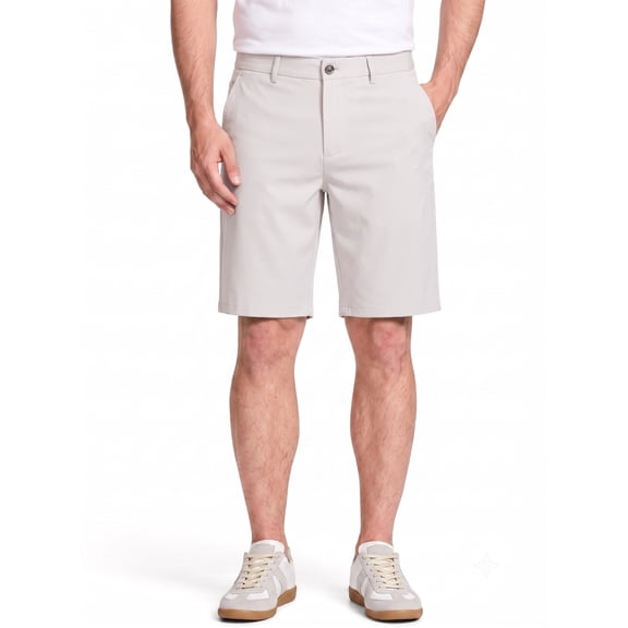 MEILIHUA Men's 9" Inseam Flat Front Golf Shorts, Tailored Fit Casual Chino Shorts with Stretch Waistband