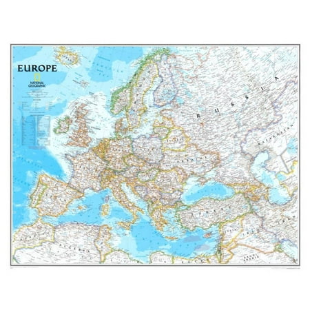 Europe Political Map Poster - 30.5x24