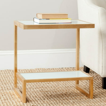 Safavieh Kennedy Accent Table - Gold/White Glass Top