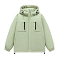 thumbnail image 4 of LYSMORA Mens Color Block Hooded Puffer Jacket Adjustable Drawcord Windproof Snow Winter Coat Multi Zipper Storage Pockets, 4 of 7