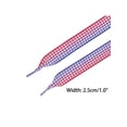 thumbnail image 3 of INSPIRE CHIC Wide Flat Checkered Shoelaces Fabric Ribbon Plaid Fantastic Shoe Laces for Sneaker Sport Shoes 2 Pairs Red Blue 120cm/47.2", 3 of 5