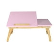 thumbnail image 6 of Mind Reader Bamboo Bed Tray, Adjustable Lap Desk Breakfast Table with Foldable Legs, Tilting Section for Laptop, Mouse Support, Pink, 6 of 7