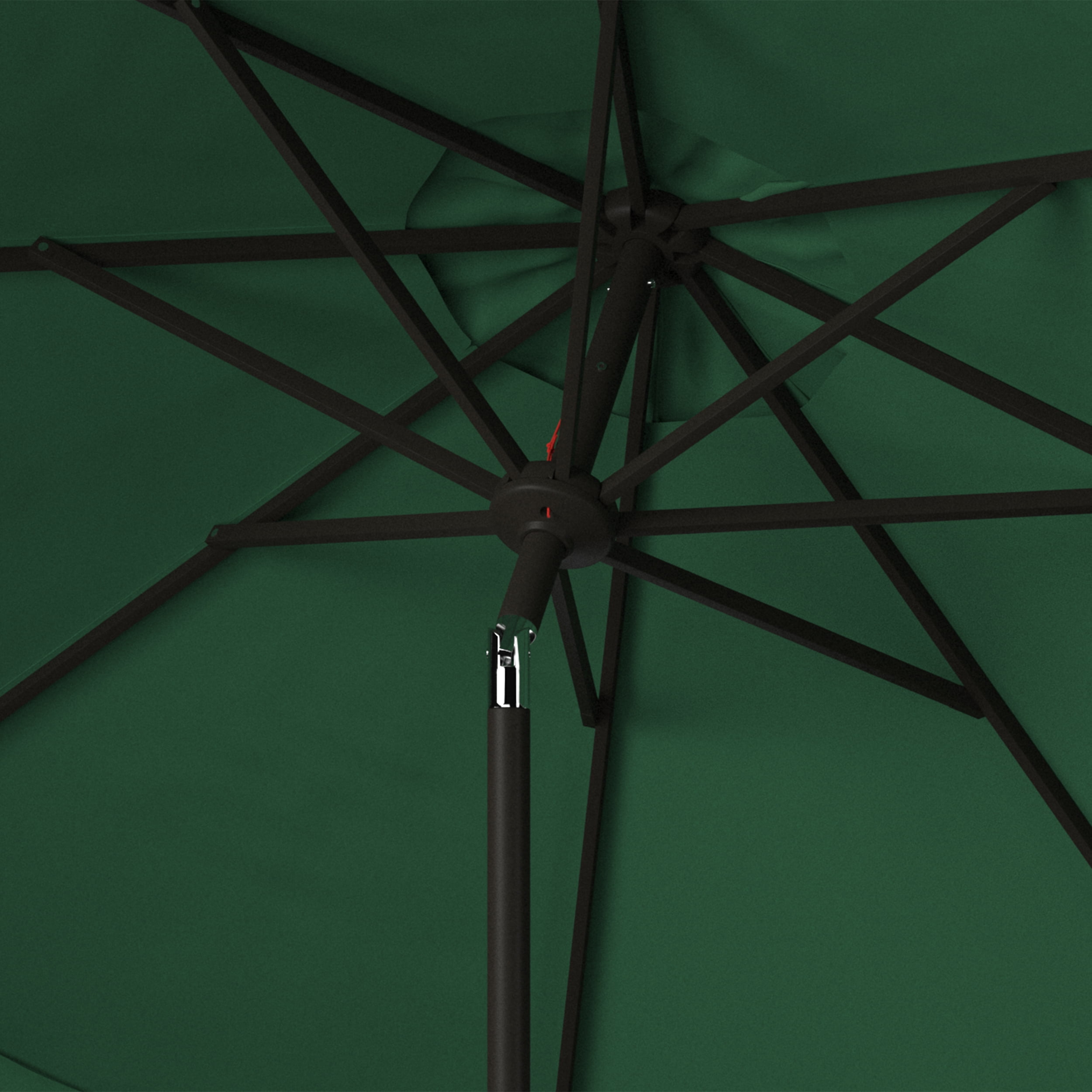 SAFAVIEH Elegant 9' Market Auto Tilt Patio Umbrella, Hunter Green