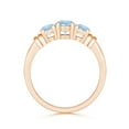 thumbnail image 2 of ANGARA Natural Vintage Style Three Stone Aquamarine Wedding Band in 14K Rose Gold for Women (Size-5mm) | March Birthstone, Birthday, Anniversary, Jewelry Gift for Women | Natural Aquamarine Ring, 2 of 9