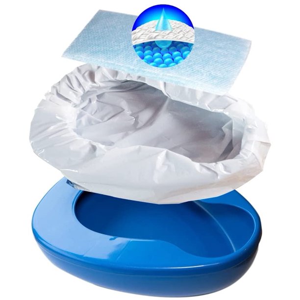 Contoured Bedpan Set with 25 Super Absorbent Pads and Liners Heavy