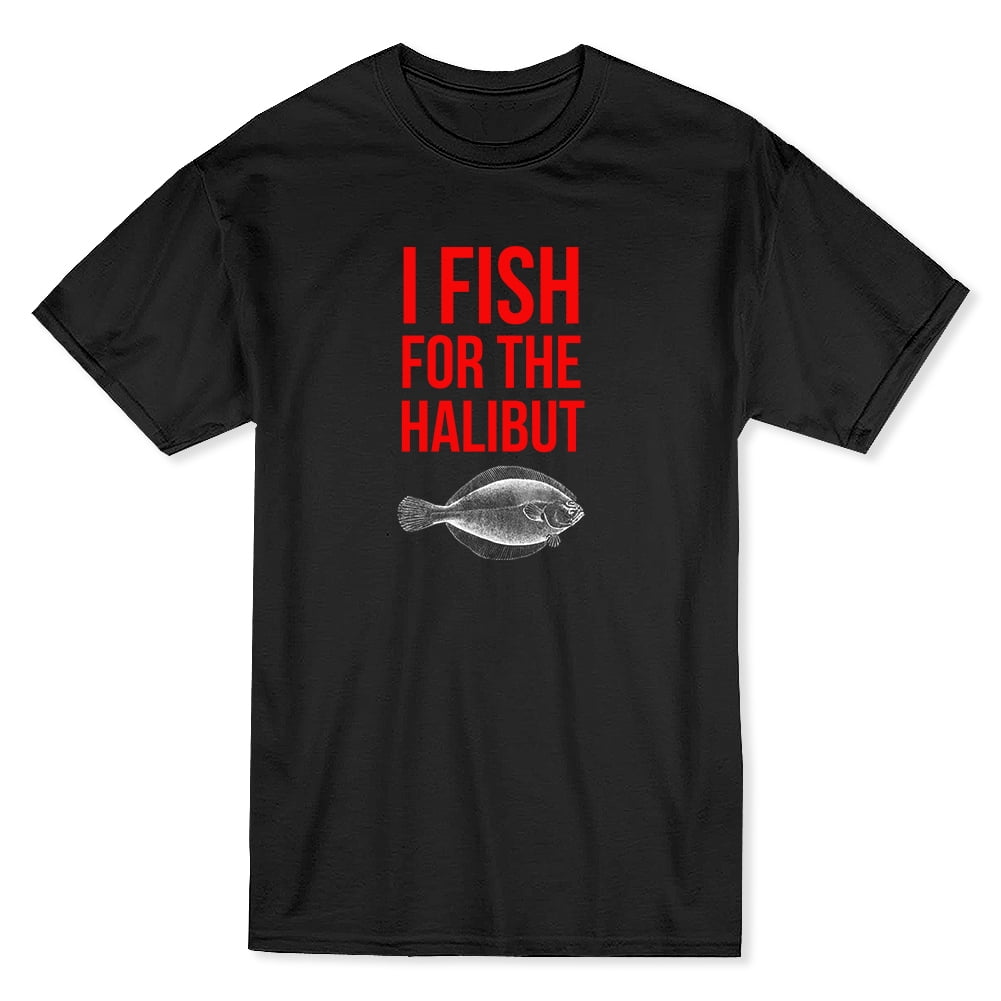 "I Fish For The Halibut" Quote, Halibut Graphic Men's Black Tshirt