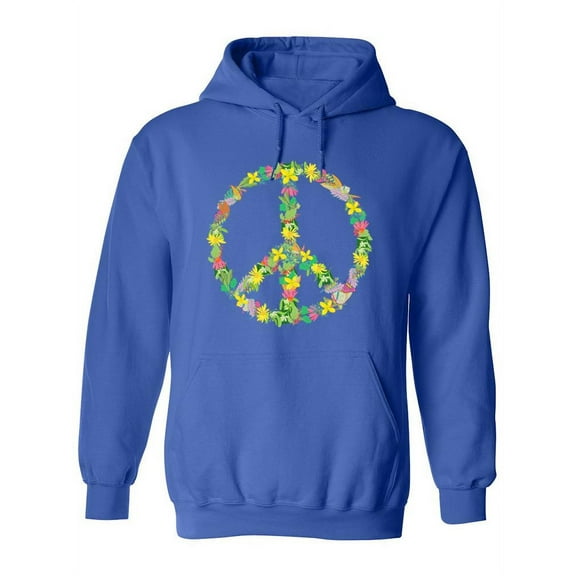 Floral Peace Symbol Hoodie Women -SPIdeals Designs, Female Large