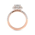 thumbnail image 3 of IGI Certified 3 Carat Round Shape Lab Grown Diamond Engagement Ring | 14K Rose Gold |Entwined Love Halo Diamond Ring | FG-VS1-VS2 Quality Friendly Diamonds, 3 of 7