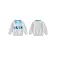 thumbnail image 2 of RUINIXCW Boys Quarter Zip Sweatshirt Back to School Letter Embroidery Plaid Lapel Long Sleeve Pullover, 2 of 9