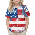 thumbnail image 4 of MKOSPLRT Stars Stripes Kids Shirts Short Sleeve American Flag Shirts Casual Button Down Shirts Trendy Independence Day Party Shirts, 4 of 9
