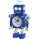 thumbnail image 1 of Reloj despertador robot, reloj despertador silencioso de metal inoxidable con ojos iluminados y brazo giratorio, regalo para niños (azul), 1 of 5