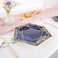 thumbnail image 5 of BalsaCircle 25 Navy Blue 7" Hexagon Disposable Salad Paper Plates Gold Trim Wedding Party, 5 of 8
