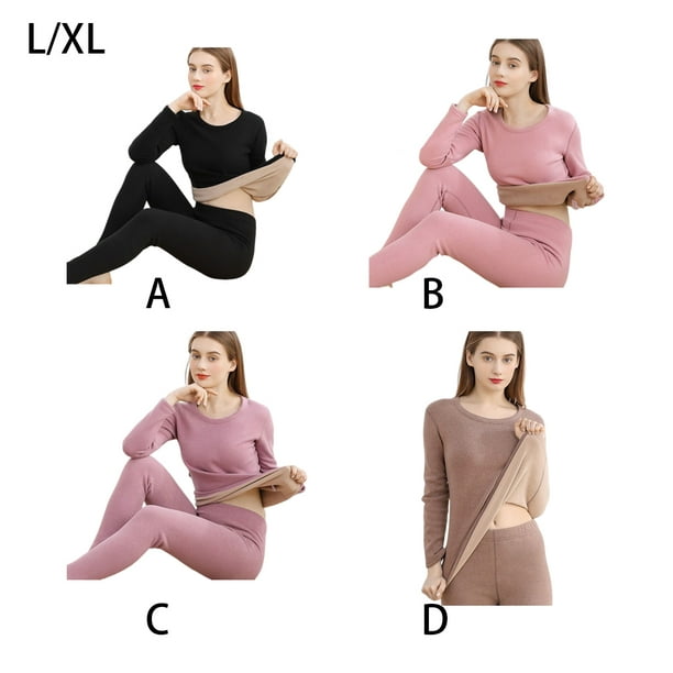 2023 Pure Color Thermal Underwear Set, Women's Autumn And Winter  Body-shaping Base Layer, Warm Inner Wear