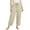 Beige, variant on Women's Corduroy Pants Drawstring Elastic Waist Baggy Wide Leg Trousers Pull On Fall Winter Harem Outfit with Pockets (L, Beige)