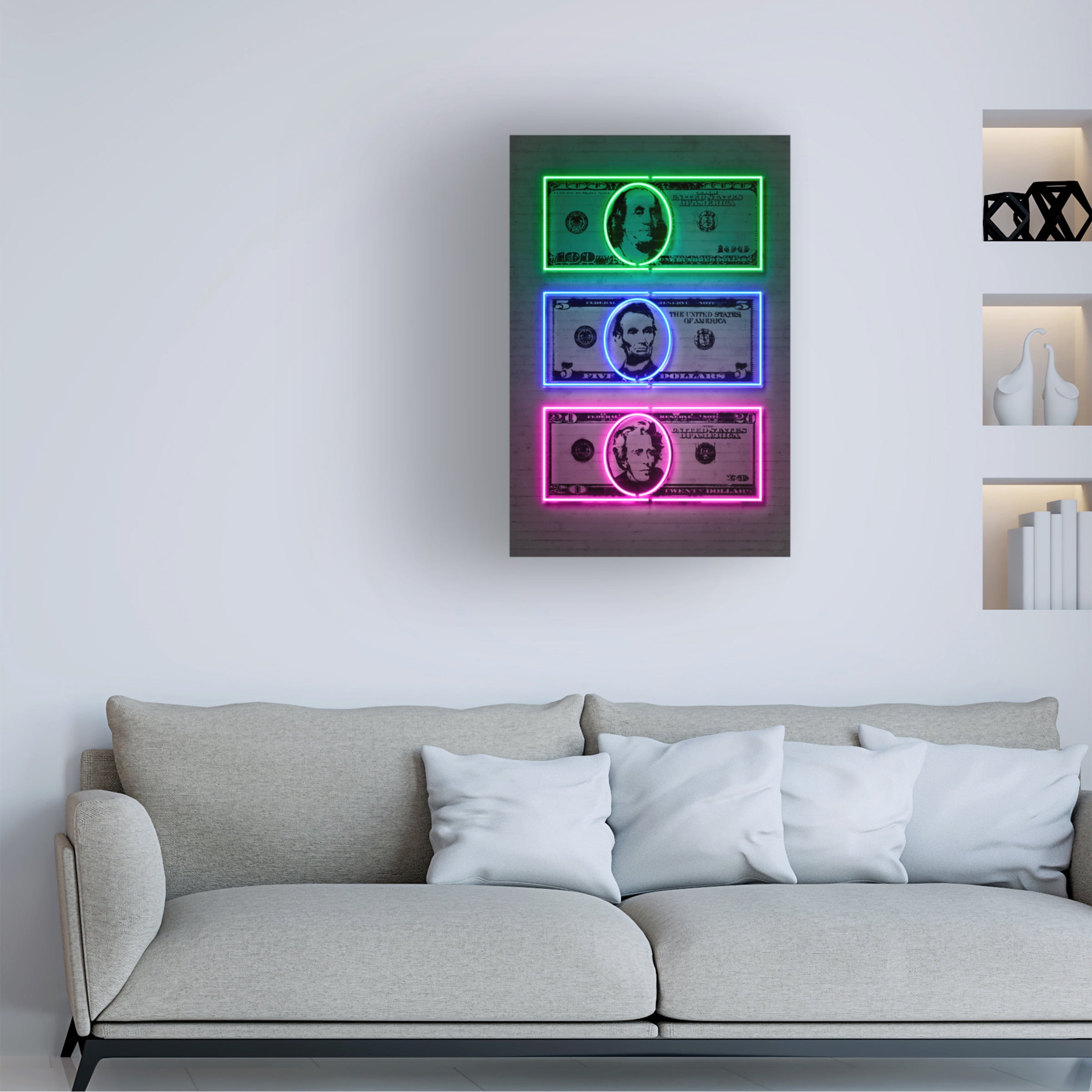 Trademark Fine Art 'Dollars' Canvas Art by Octavian Mielu