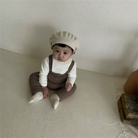 

Gubotare Baby Boy Clothes Long-Sleeve Mitten-Cuff Onesies Bodysuit Coffee 18-24 Months