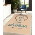 thumbnail image 4 of Adventure Decorative Rug, Calligraphic Words Antlers and Arrow on Grunge Dotted Backdrop, Quality Carpet for Bedroom Dorm and Living Room, 6 Sizes, Cadet Blue, by Ambesonne, 4 of 4