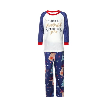 

Sunisery Christmas Family Pajamas Long Sleeve O-neck T-shirt Pants Romper